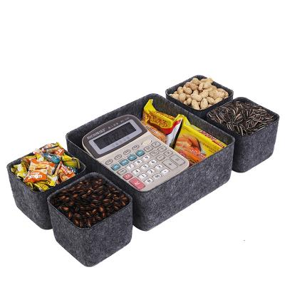 China Factory Wholesale Snack Desktop Cosmetics Folding Multifunctional Felt Diverse Built-in Storage Box for sale