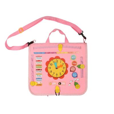 China Educational Toy Hot Selling Good Quality Activity Board Busy Clock Pink Preschool Study Toys Learning Board Activity Board for sale