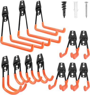 China Sustainable Garage Hooks 12 Pack Heavy Duty, Steel Garage Storage Hooks, Tool Hangers for Garage Wall Mount Utility Rack for sale