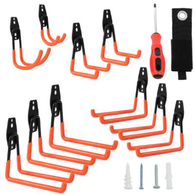 China 12 Pcs Sustainable Garage Hangs Kit Garage Hardware Wall Tool Display Metal Pegboard With Hook Peg Board for sale