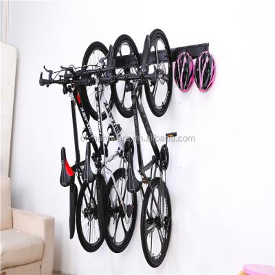 China Indoor Bike Storage 5 Garage Rack Bicycles Wall Mount Hooks Sustainable Bike Hanger 8 Hooks and 3 Rails for sale