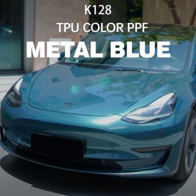 China K128 Metal Blue TPU Color Car Paint Protection Film Wrap Metallic Vinyl Wrap for sale