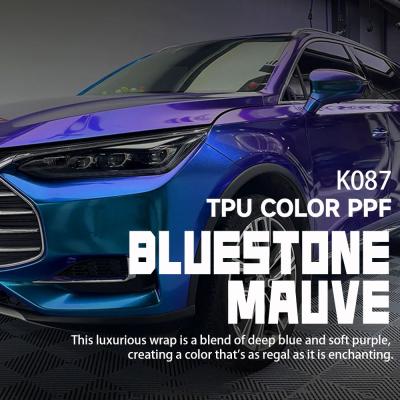 China K087 Bluestone Mauve TPU Car Colored PPF Wrap Vinyl Car Wrap Te koop