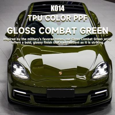 China K015 TPU volle vinylfolie met glans Combat Groen gekleurde Ppffolie Te koop