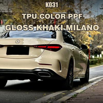 China K031 Glanz Khaki Milano TPU Kleur Autoverf Beschermingsfilm Kleur Ppf Wrap Te koop