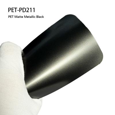 China PET-PD211 PET Matte Metallic Black Car Body Vinyl Wrap 1.52*18m/Roll for sale