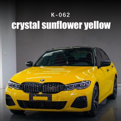 China Crystal Sunflower Yellow TPU Color PPF Car Wrapping Sticker 7.5mil K-062 for sale