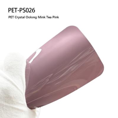 중국 PET-PS026 PET 비닐 랩 필름 크리스탈 울롱 우유 차 분홍색 판매용