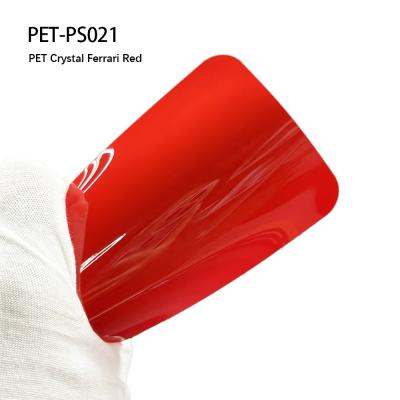 중국 PET-PS021 PET 크리스탈 페라리 레드 비닐 광택 랩 필름 피로 저항성 판매용