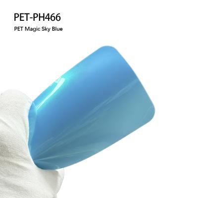 China PET-PH466 PET Pvc Gloss Wrap Film With Magic Sky Blue Color for sale