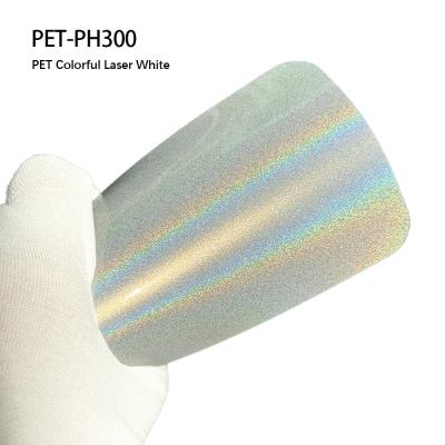 China PET-PH300 PET Colorful Laser White Adhesive Decorative Film Abrasion Resistant for sale