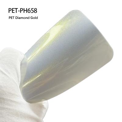 China PET-PH658 PET Diamond Gold Self Healing Car Body Wrap 1.52m X 18m for sale