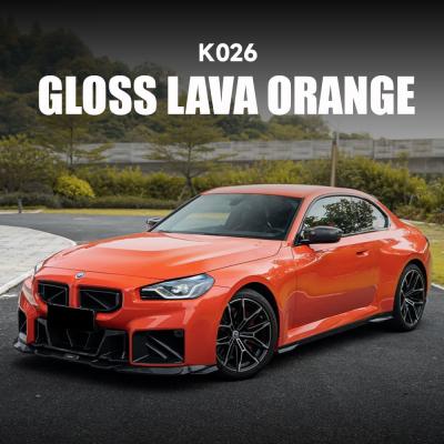 China K026 Gloss Lava Laranja TPU Pintura de Cor de Carro Película de Proteção de Pintura Glitter Vinyl Wrap à venda