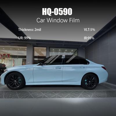 China VLT 5% UR 99% HQ-0590 Car Window Tint Film Self Adhesive Customized for sale