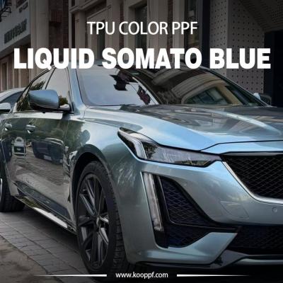 China Somato Líquido Azul TPU Cor PPF Cor de Carro Película Decorativa 7.5mil K-008 à venda