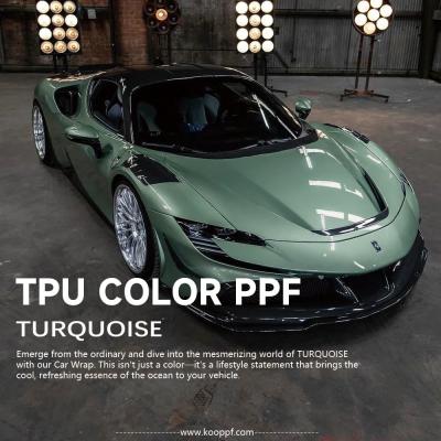 China K077 Turquoise TPU Glitter Diamond Color PPF Self Healing Vinyl Car Wrap for sale