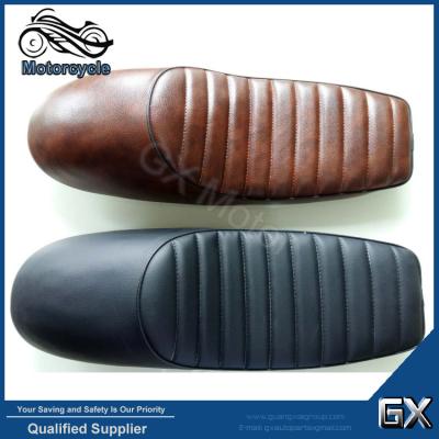 China Cafe Racer Leather Seats Hump Leather Seats Vintage ABS Hard Seats Kinds Color Leather for Choice With Mounting Kits for sale