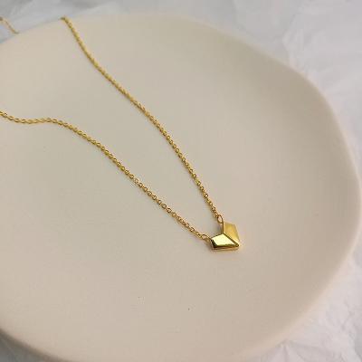 China Fashion 18K Gold Plated Link Chain Necklaces CZ Three-Dimensional Heart Pendant Necklace for sale