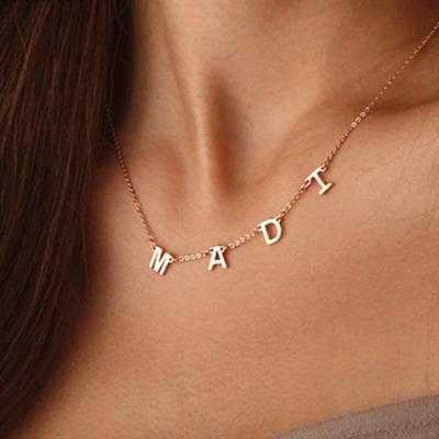 China Fashionable Diy Stainless Steel Material Initial Letter Necklace Personalized Jewelry Custom Names Gold Plated Necklace for sale