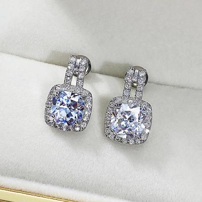 China New Fashion Vintage Full Crystal Rhinestone Diamond Simple Round Diamond Zircon Earring Stud For Bling Women for sale