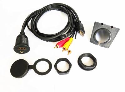 China Car Dashboard Flush Mount HDMI and 3RCA Extension AUX Car Radio cable for sale