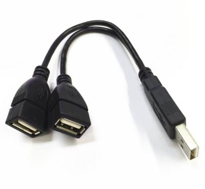 China USB 2.0 A Male plug to 2 dual USB A Female jack Y splitter Hub adapter Cable for sale