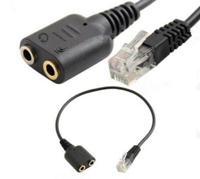 China RJ9 Plug to 2 X 3.5mm Jack for PC Headset to Avaya 1600 9600 SNOM Yealink Phones for sale