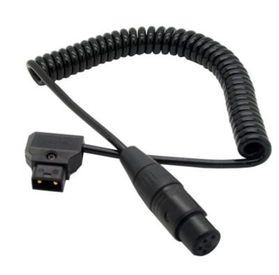 China Coiled D-Tap Dap 2Pin Male to XLR 4pin female Cable for DSLR Rig Power V-Mount for sale