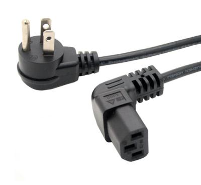 China Flat Nema 5-15P to IEC 320 C13 Down Angled Power Cord for LCD LED Wall Mount TV 3ft for sale