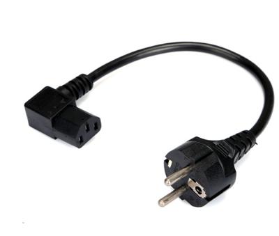 China Short 1ft European 3 pin male to IEC 320 C13 left angle power cord for projector for sale