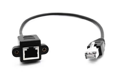 China 20cm Mount pannel Cat5e RJ45 male to female adapter cable for sale