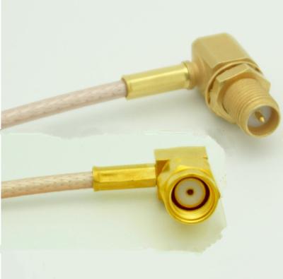 China 18 inch RP-SMA Male - RP-SMA Female Cable - Right angle antena cable for sale