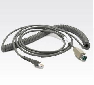 China CBA-U08-C15ZAR Coiled 12V powered USB to RJ45 10P10C Cable for Scanner Series for sale