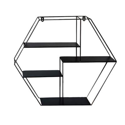 China Creative minimalist home wall decoration metal wall hanging storage rack with multi-layer wall shelf for sale