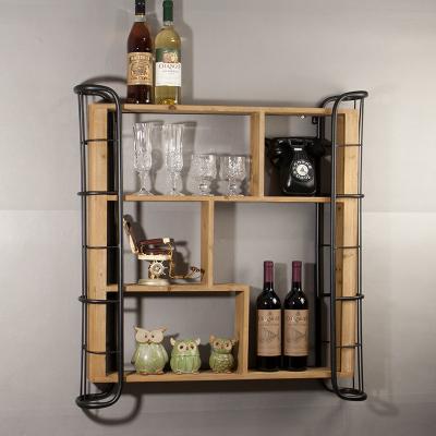 China Simple Home Decor Wall Art Iron Storage Racks & Racks Bar Restaurant Wall Shelf Viable Shelves for sale