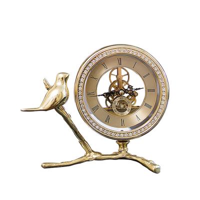 China Light Luxury Antique Style Desk Clock Ornaments Living Room Bedroom Study Bedside Table Clock Home Decoration Clock for sale