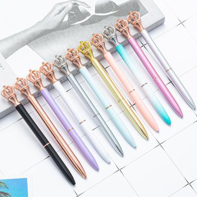 China office & School Pen Hot Selling Promotional Luxury Customized Logo Ball Pen Cute Metal Royal Crown Ballpoint Pen for sale