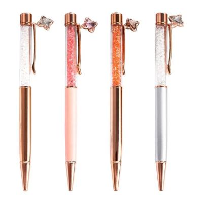 China 2021 Promotional Pen Four Leaf Clover Pens Custom Logo Fancy Crystal Metal Ballpoint Pen for sale