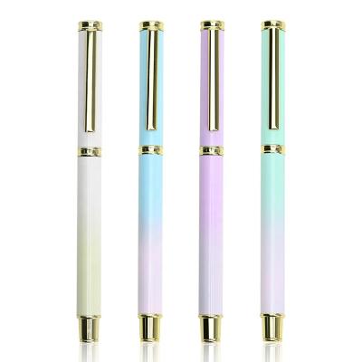 China Gifts for Women High quality custom gradient color activity metal signature pen for student and women pen for sale