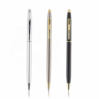 China Wholesale Thin Hotel Gifts Pen Metal Gift Ballpen Business Pen With Customized Logo for sale