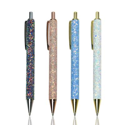 China 2020 High Quality Hot Selling Promotional Glitter PU Leather Gift Ballpoint Pen for sale