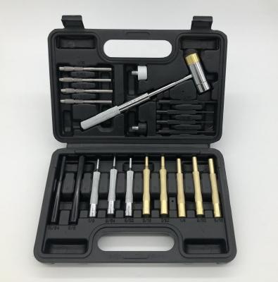 China Gunsmith Professional Punch Set Tools Pin Punch Set and Hammer with Black Plastic Box, Brass Punch for Gunsmithing Maintenance for sale