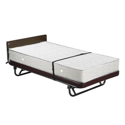 China Foldable Hotel Supplies Bedroom Metal Single Vertical Extra Folding Bed Rollaway 20cm Mattress for sale