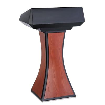 China Modern Hotel Wooden Brown Pedestal Floor Lectern Church Podium for sale