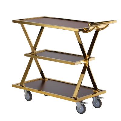 China Modern Hotel Room Restaurant Kitchen Bar Bakery Food Service Trolley Serving Trolley for sale