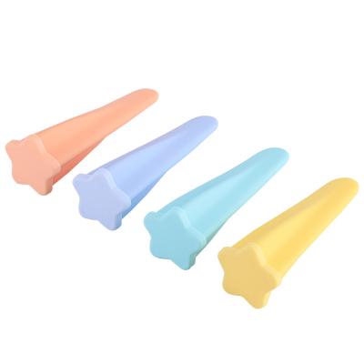 China Sustainable Reusable Popsicle Molds Sets 4 Piece Food Grade Durable Ice Cream Mold Silicone Popsicle Mold With Lid à venda