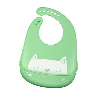 中国 Wholesale BPA Free Customized Soft Waterproof Silicone Bib Baby Saliva Pockets Kids Feeding Set Silicone Waterproof Baby Bibs 販売のため