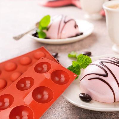 China Good Grade BPA Chocolate Cake Mold Sustainable Hot Selling Silicone Baking Baking Mold Hemispherical Free Non-Stick Silicone Mold à venda