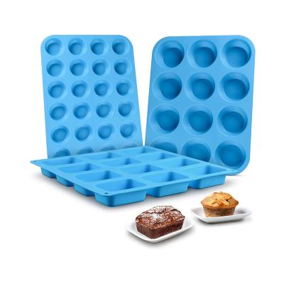 China Wholesale Sustainable Free Wholesale Nonstick Bakeware Food Grade USA Bpa Quick Release Lining Cupcake Mold Silicone Muffin Baking Pan 12 Te koop