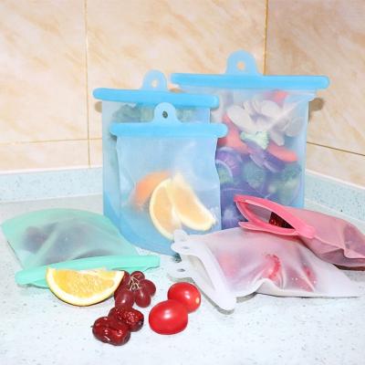 China Sustainable Refrigerator Fresh-keeping Bag Multifunctional Vacuum Platinum Silicone Bags Set Reusable Food Grade Silicone Food Storage Bag à venda